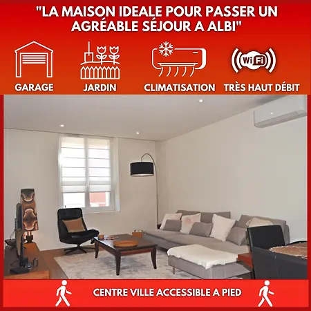 La Pause Du Savoir Albigeois - Garage - Climatisation - Centre Holiday home Albi